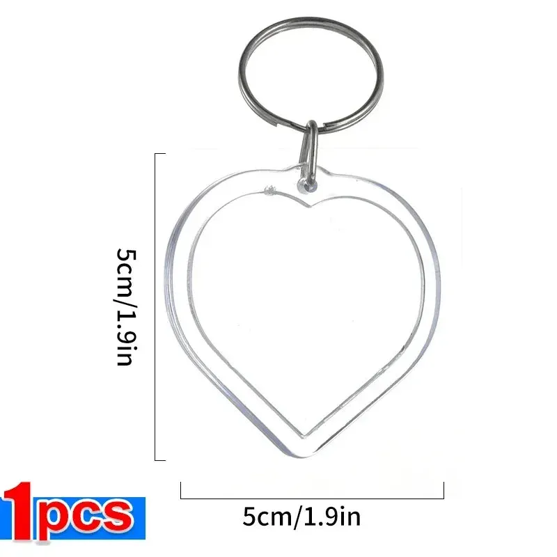 Clear Tassels Acrylic Photo Frame Keychain for DIY