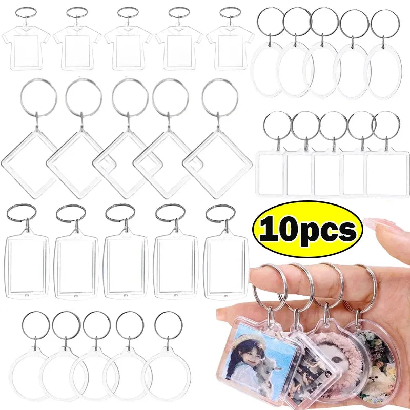 Clear Tassels Acrylic Photo Frame Keychain for DIY