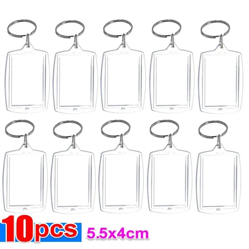 Clear Tassels Acrylic Photo Frame Keychain for DIY