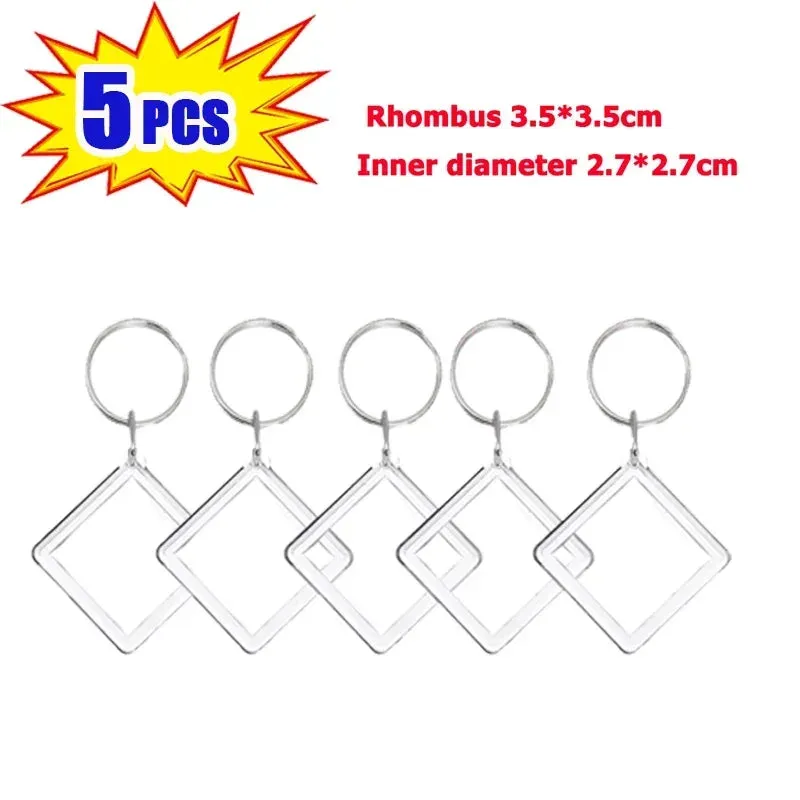 Clear Tassels Acrylic Photo Frame Keychain for DIY