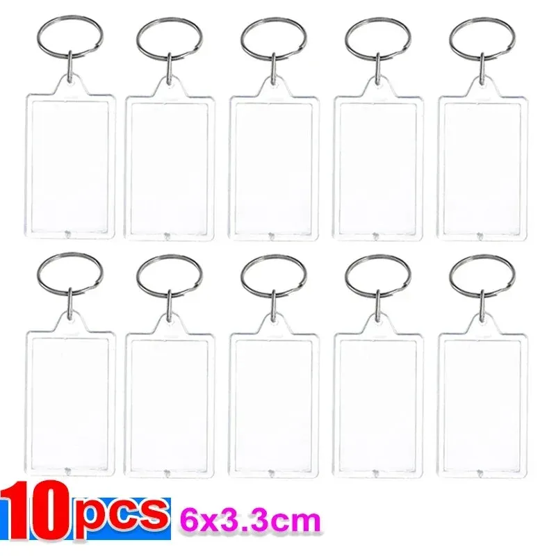 Clear Tassels Acrylic Photo Frame Keychain for DIY