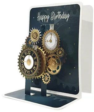 Clocks Birthday Pop-up Small 3D Card