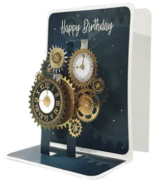 Clocks Birthday Pop-up Small 3D Card