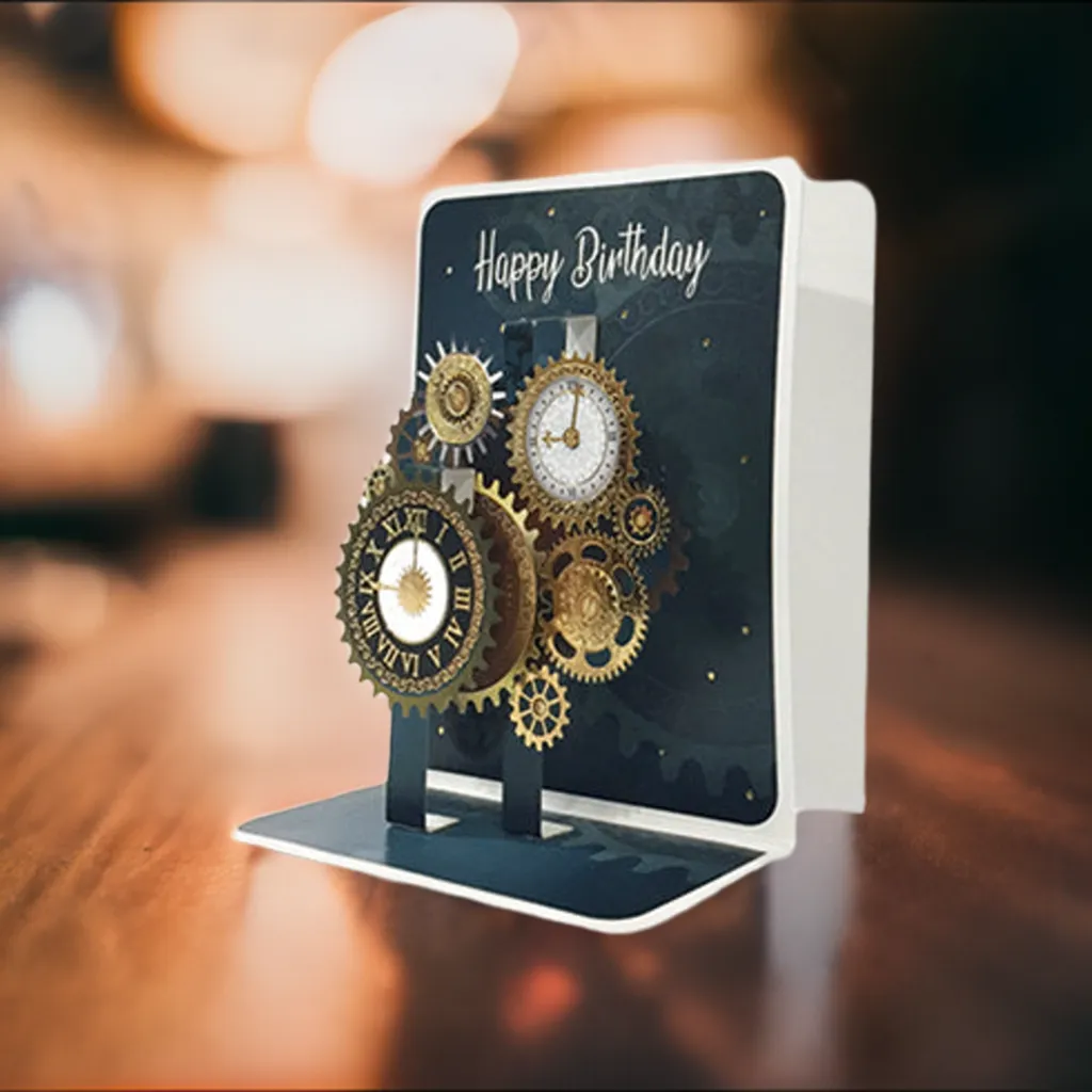 Clocks Birthday Pop-up Small 3D Card