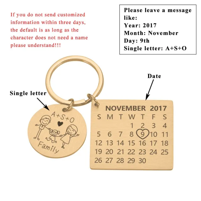 Couple Calendar Keychain