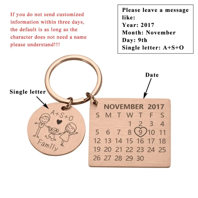Couple Calendar Keychain