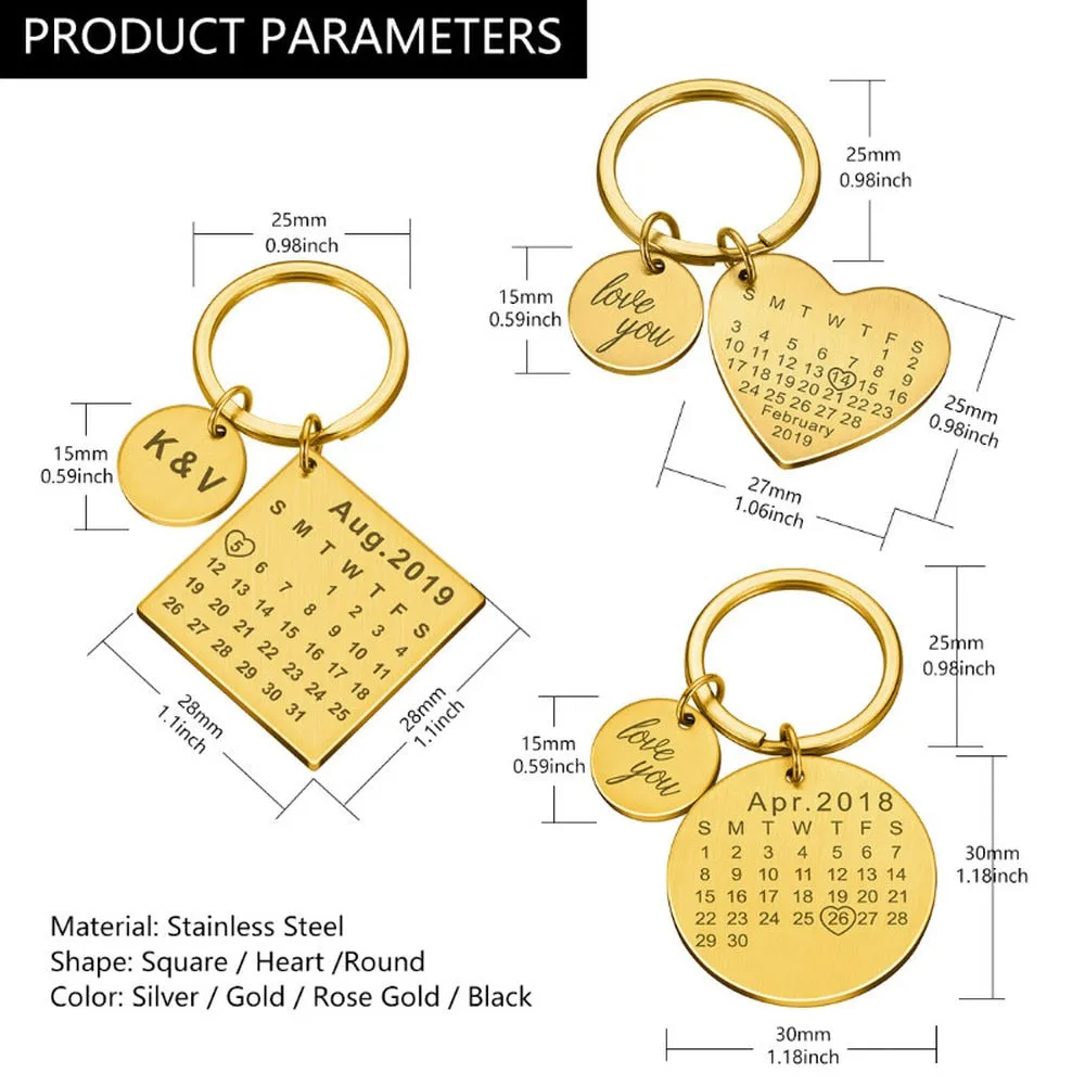 Couple Calendar Keychain