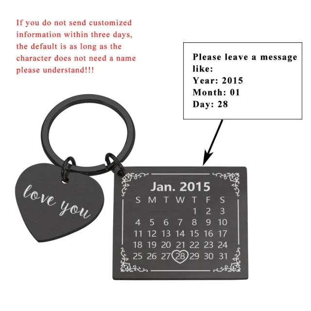 Couple Calendar Keychain