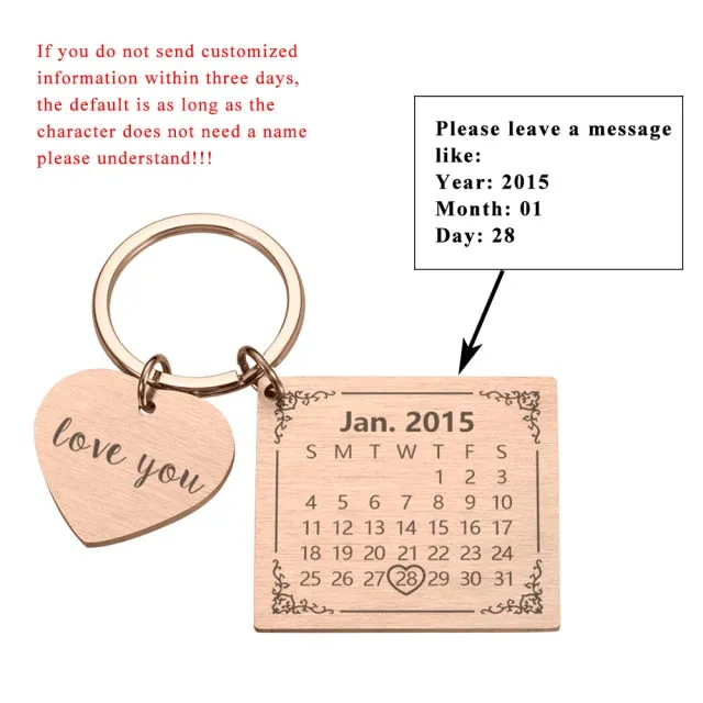Couple Calendar Keychain