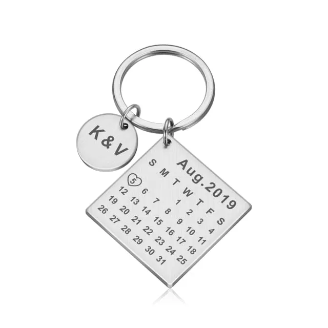 Couple Calendar Keychain