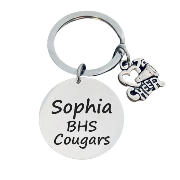 Custom Engraved Love to Cheer Keychain