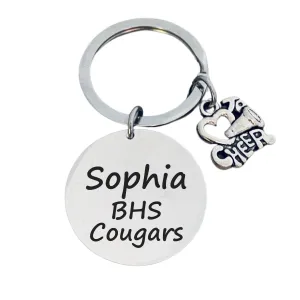 Custom Engraved Love to Cheer Keychain