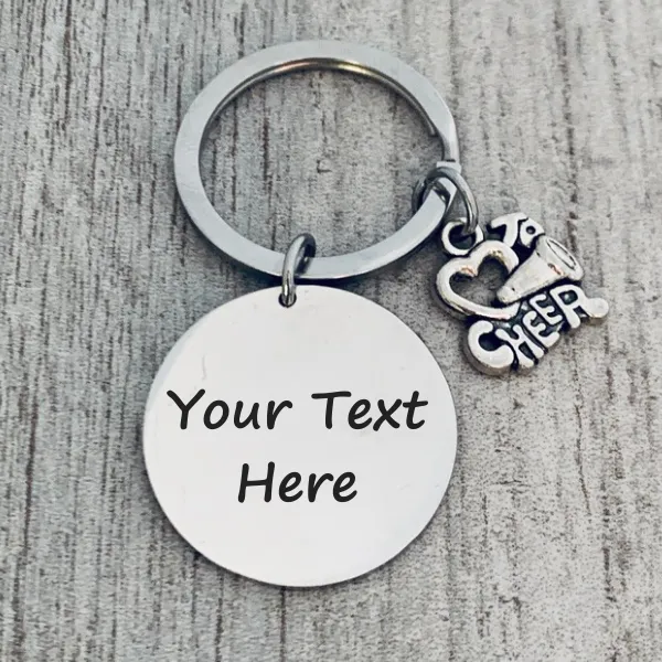Custom Engraved Love to Cheer Keychain