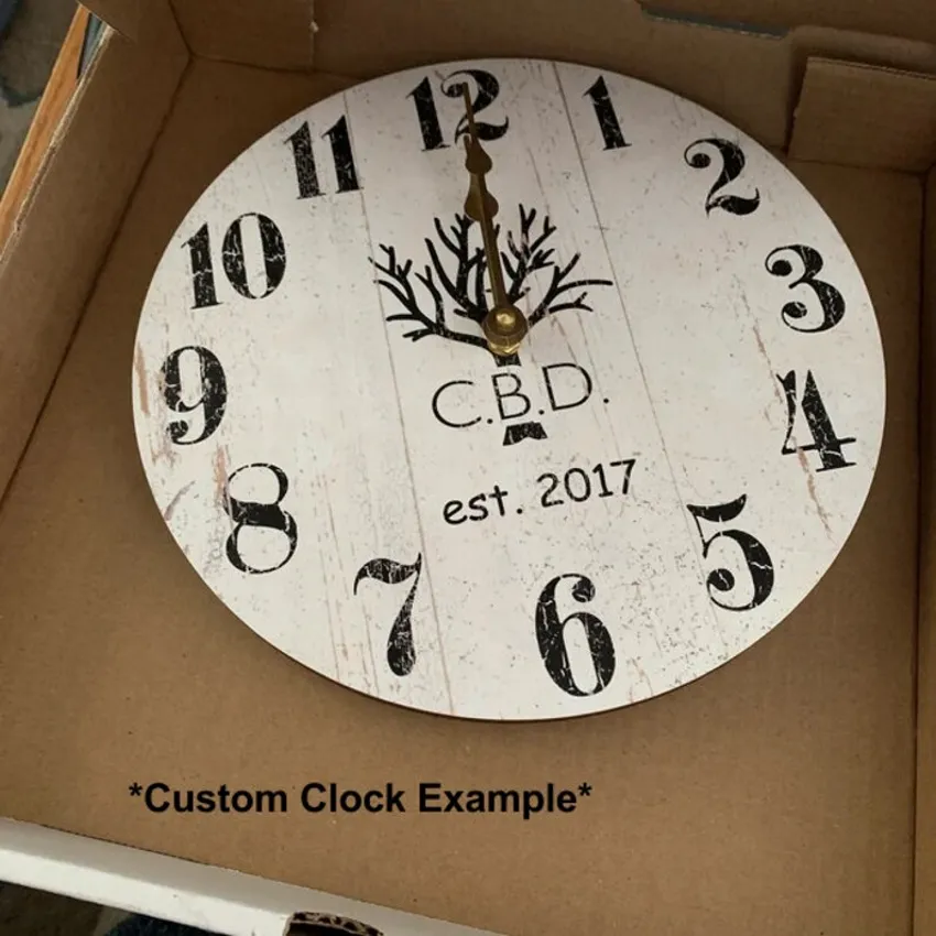 Custom Logo Clock- Personalized Logo Clock- Add Your Own Logo And Colors