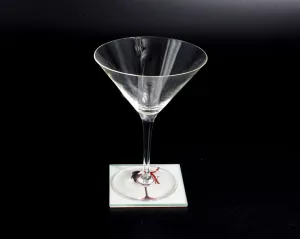 Customizable Vintage Pin-Up Martini Glass Coaster Set by LightAndTimeArt