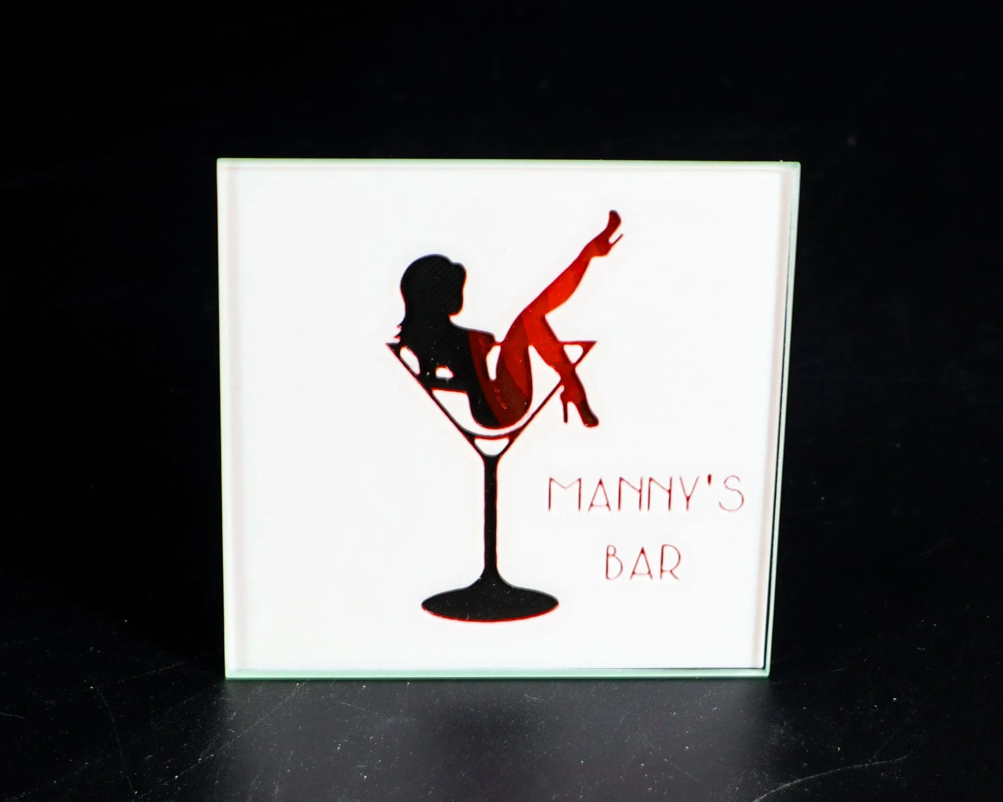Customizable Vintage Pin-Up Martini Glass Coaster Set by LightAndTimeArt