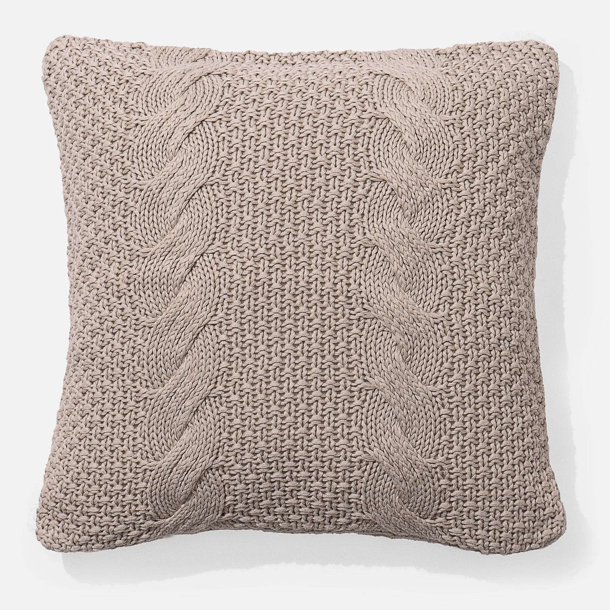 Decorative Cushion Cover 47 x 47cm - Knitted Cable Cream