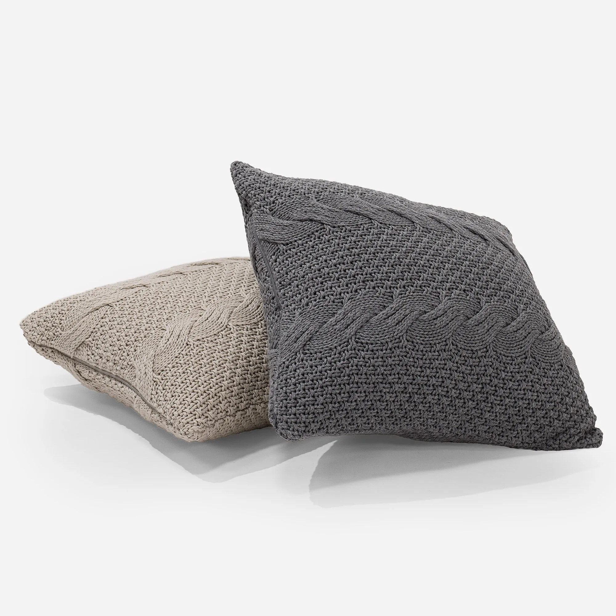 Decorative Cushion Cover 47 x 47cm - Knitted Cable Cream