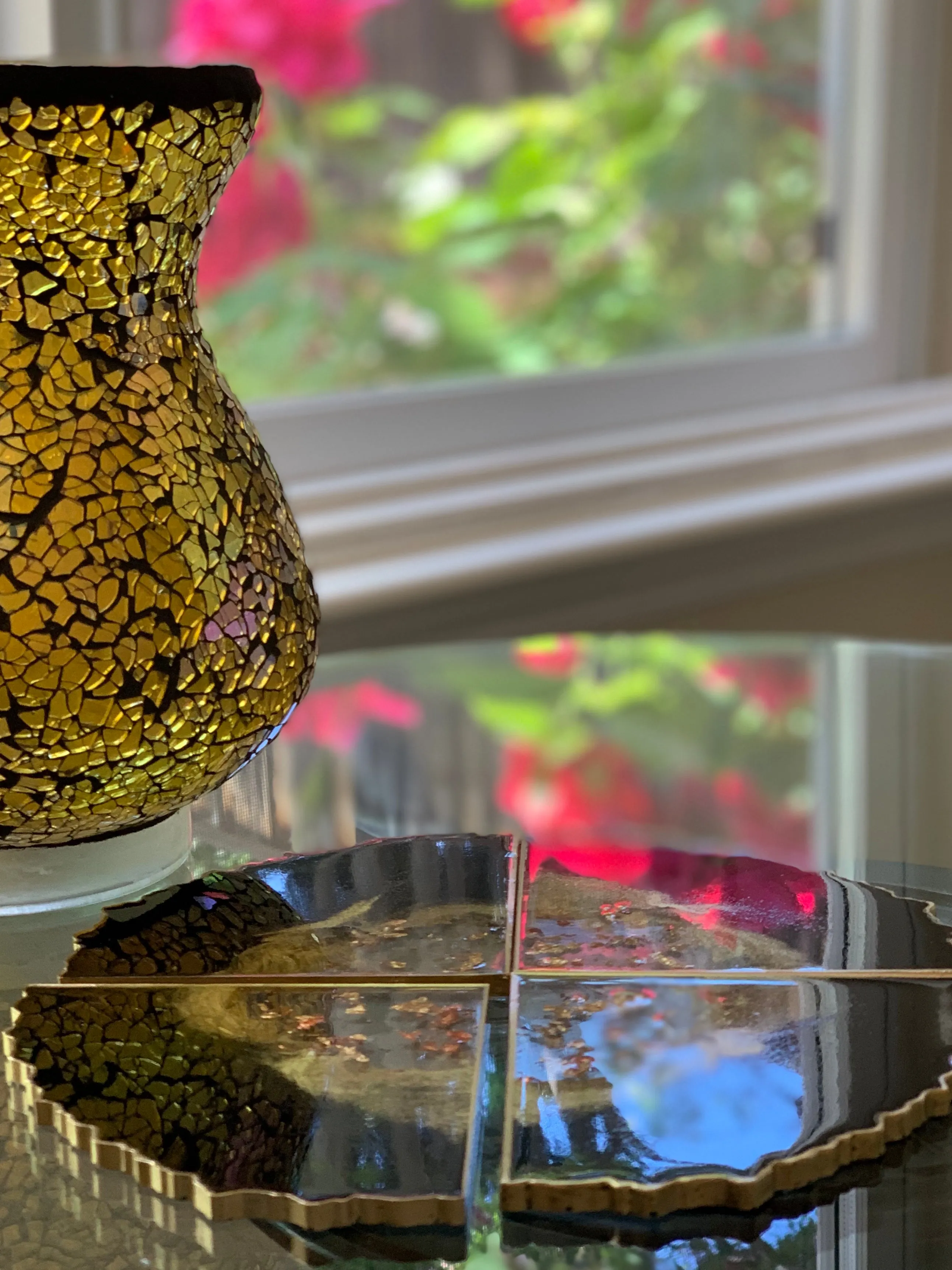 Drink Coasters - Black & Gold