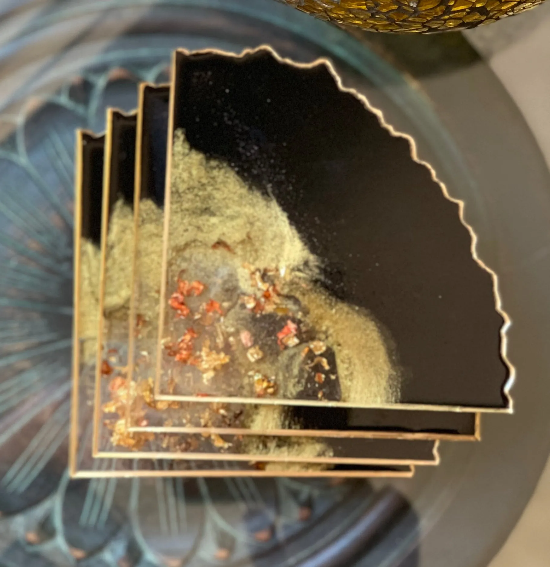 Drink Coasters - Black & Gold