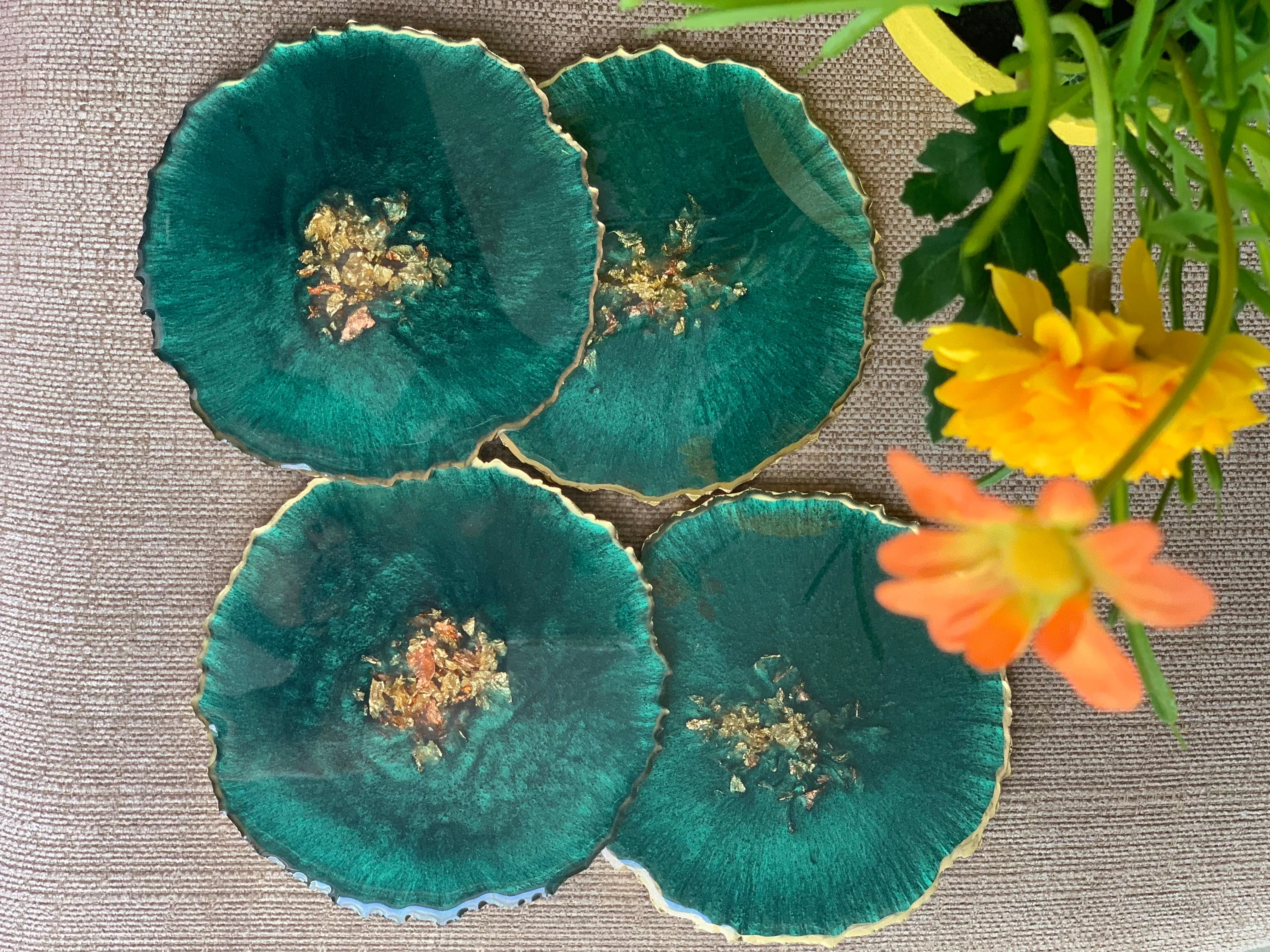 Drink Coasters - Emerald