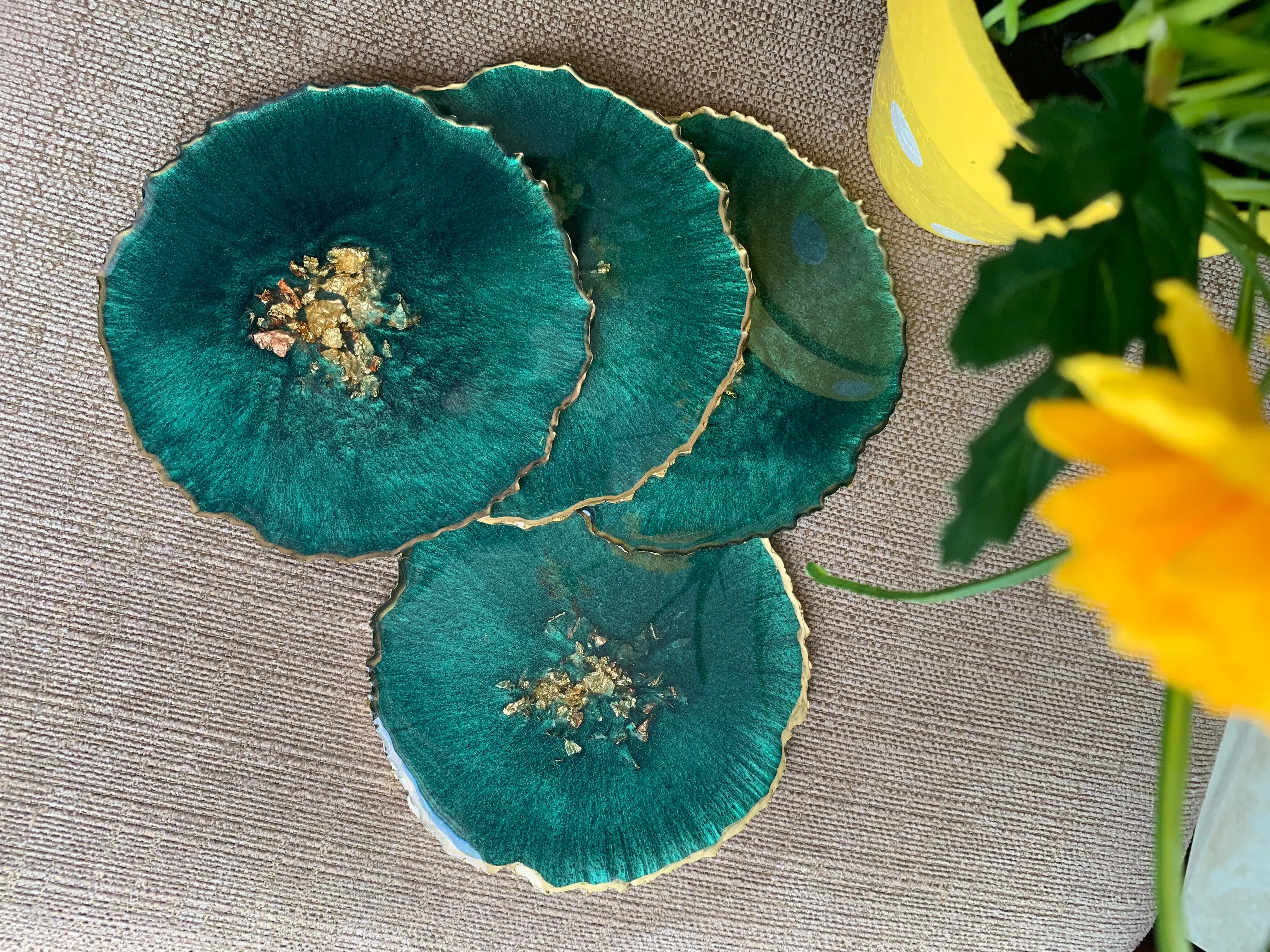 Drink Coasters - Emerald