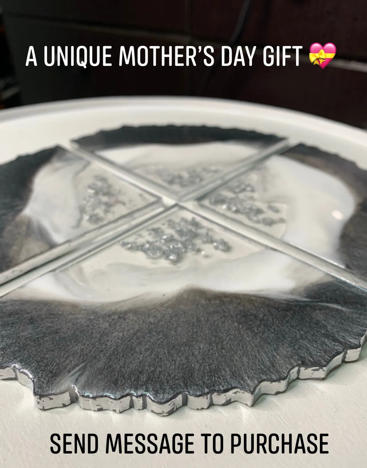 Drink Coasters - Grey Silver Leaf
