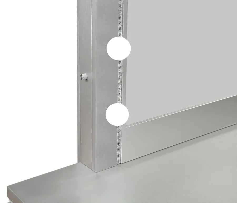 Eleanor Metallic Rectangular Dresser Mirror with Light