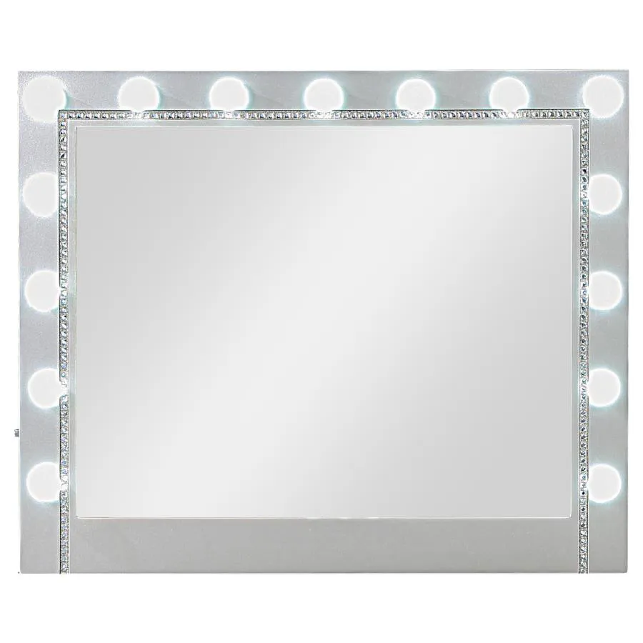 Eleanor Metallic Rectangular Dresser Mirror with Light