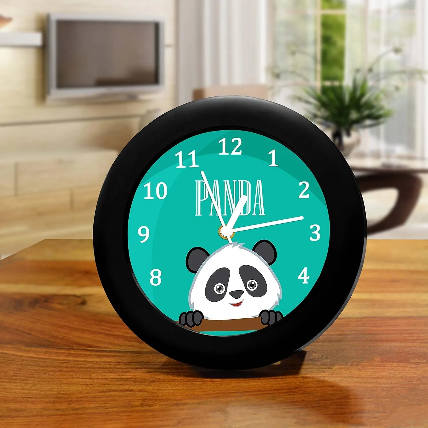Epic Stuff - Adorable Panda Design Plastic Round Table Clock - Best Accessories for Home and Office Decor