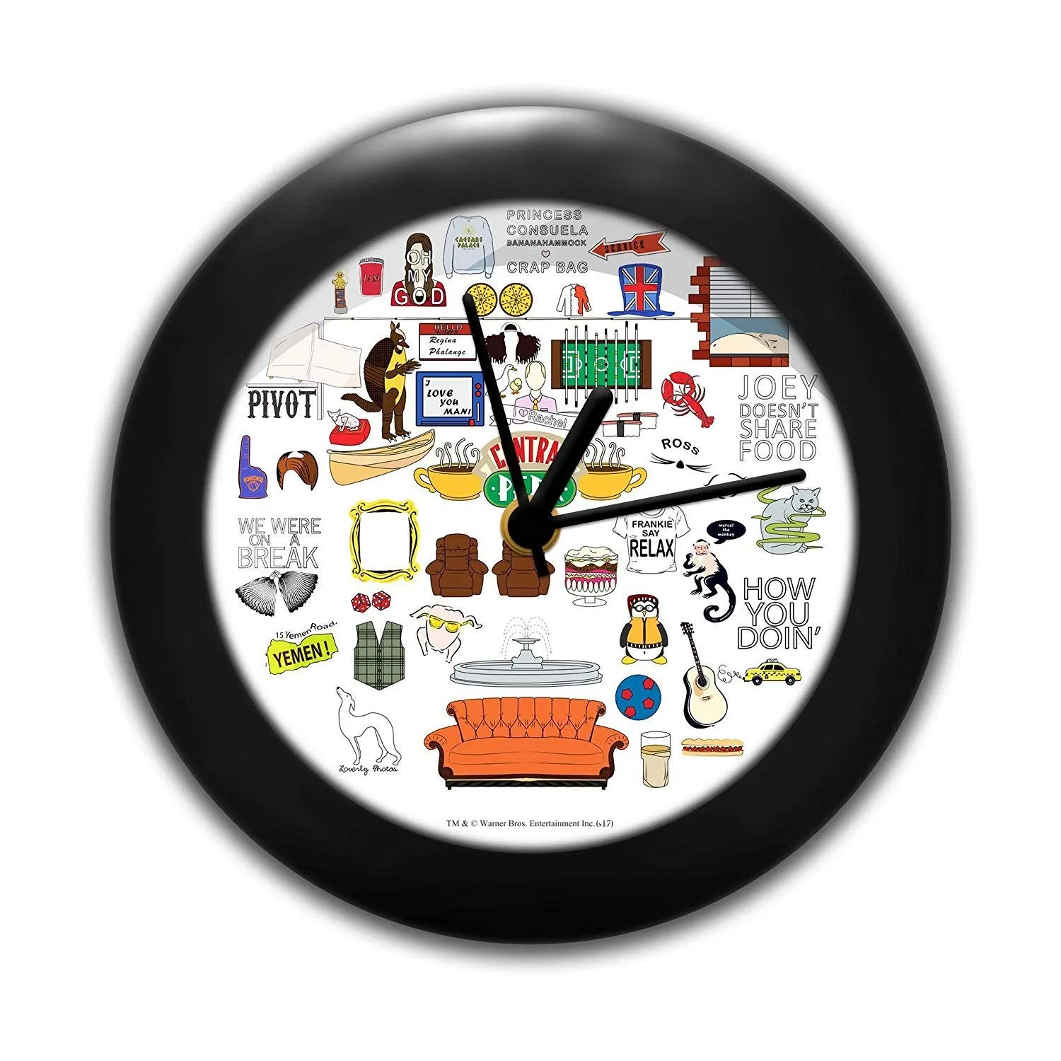 Epic Stuff - Friends Tv Series Doodle Design Table Clock for Desk |Table Clock for Office, Gift Set Birthday Gift Official Licensed by Warner Bros, USA