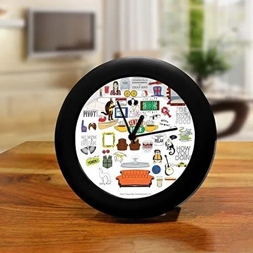 Epic Stuff - Friends Tv Series Doodle Design Table Clock for Desk |Table Clock for Office, Gift Set Birthday Gift Official Licensed by Warner Bros, USA