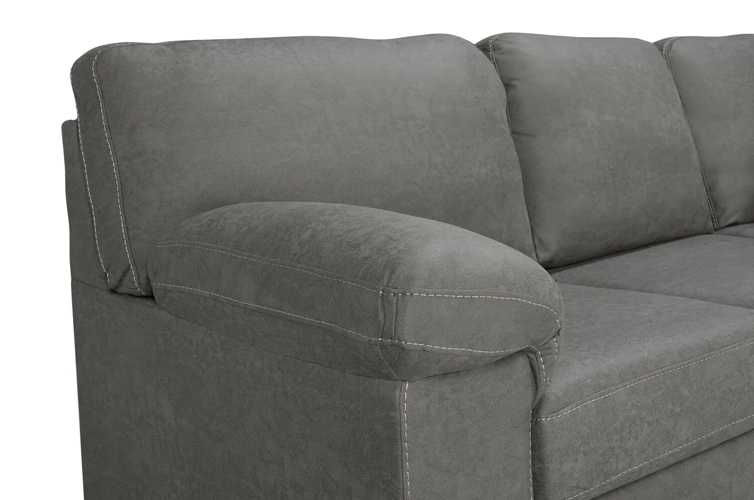 Farrow 2-Piece Leather-Look Fabric Right-Facing Condo Sectional - Grey
