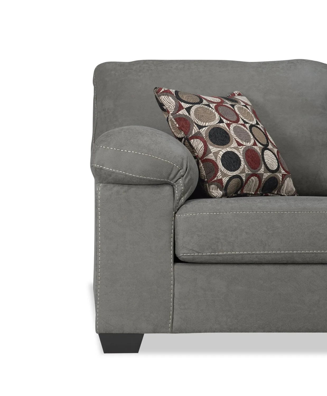 Farrow 2-Piece Leather-Look Fabric Right-Facing Condo Sectional - Grey