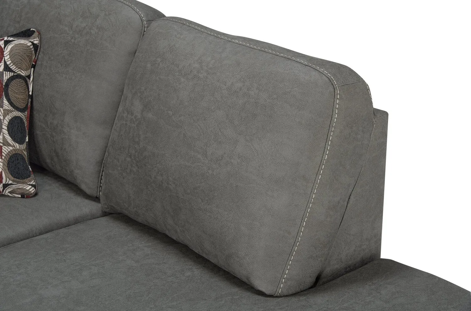Farrow 2-Piece Leather-Look Fabric Right-Facing Condo Sectional - Grey