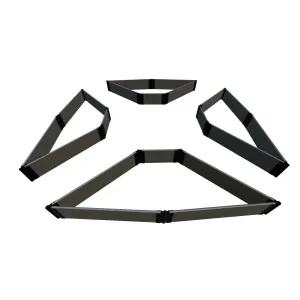 Frame It All | Tool-Free Elizabethan Garden Raised Garden Bed (4-Sided Triangle) 12' X 12' X 11" - Weathered Wood - 1" Profile