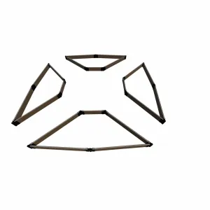 Frame It All | Tool-Free Elizabethan Garden Raised Garden Bed (4-Sided Triangle) 12' X 12' X 5.5" - Uptown Brown - 1" Profile