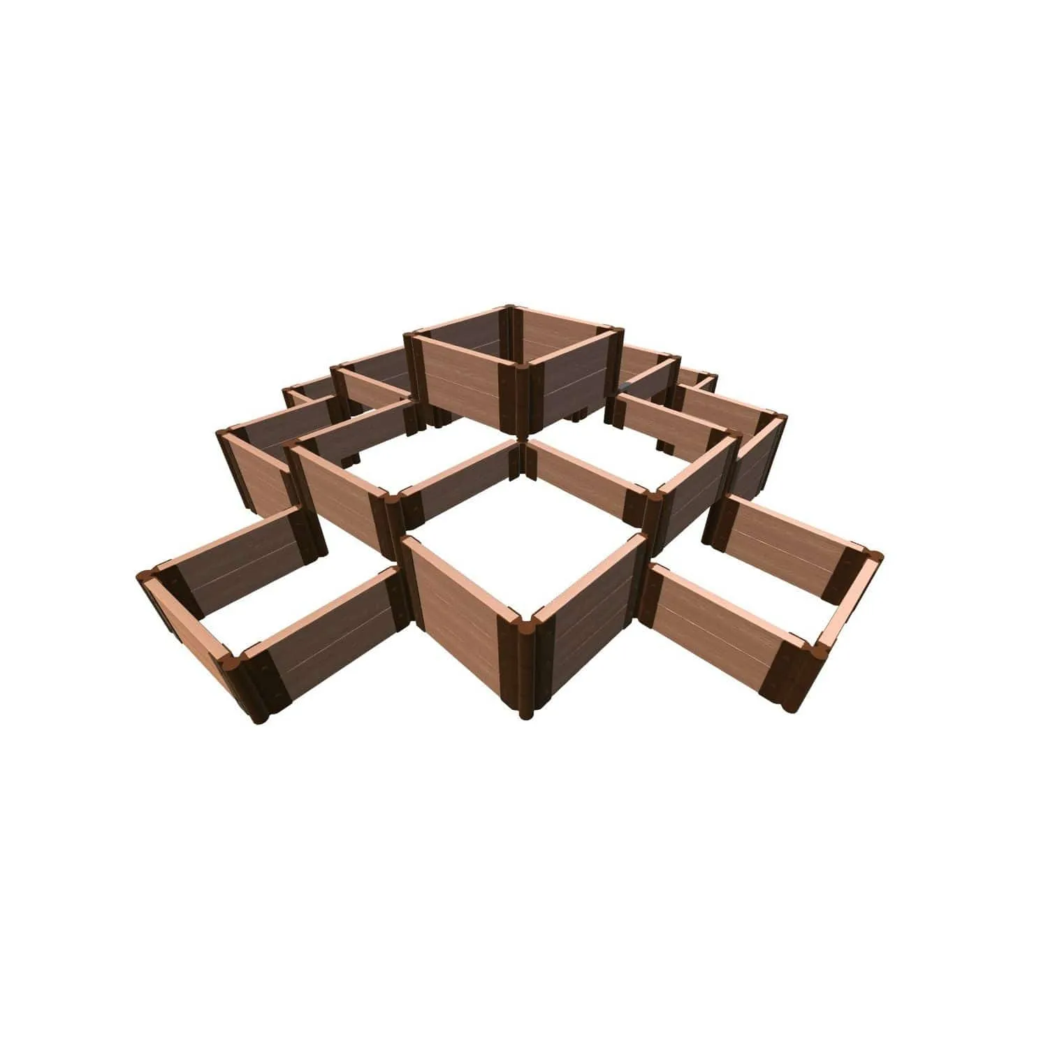 Frame It All | Tool-Free Machu Pichu Raised Garden Bed 10' X 10' - Classic Sienna - 1" Profile