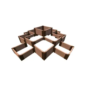 Frame It All | Tool-Free Machu Pichu Raised Garden Bed 10' X 10' - Classic Sienna - 1" Profile