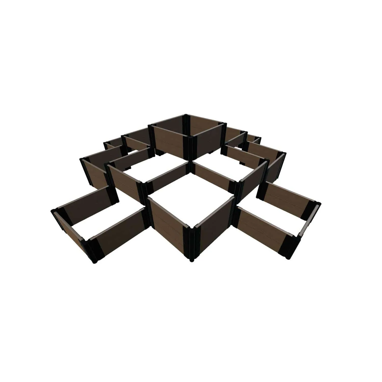 Frame It All | Tool-Free Machu Pichu Raised Garden Bed 10' X 10' Uptown Brown - 1" Profile