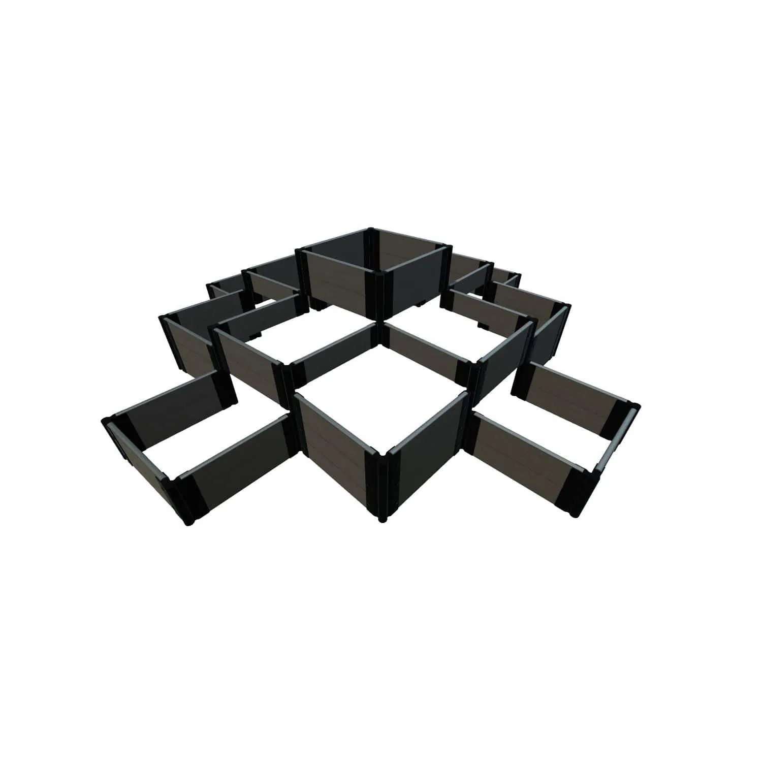 Frame It All | Tool-Free Machu Pichu Raised Garden Bed 10' X 10' Weathered Wood - 1" Profile