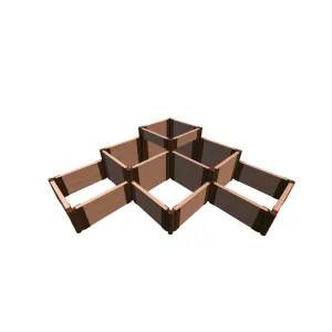 Frame It All | Tool-Free The Banaue Raised Garden Bed (Terraced) 6' X 6' Classic Sienna - 2" Profile