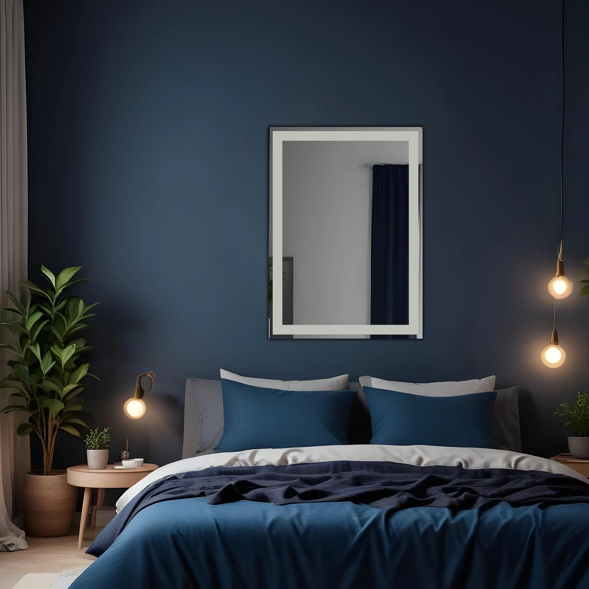 Germa Sanitarywares Rectangular Frosted Wall Mounted Frameless Mirror with Beveled Edges/Wall Mirror for Bathroom/Living Room/Bed Room/Dressing Room (18x24inch)