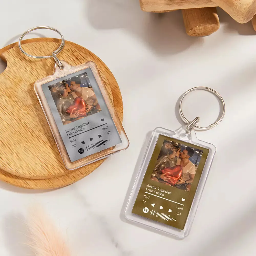 Gift For Lover Custom Spotify Glass Code Keychain 14 Colors Available