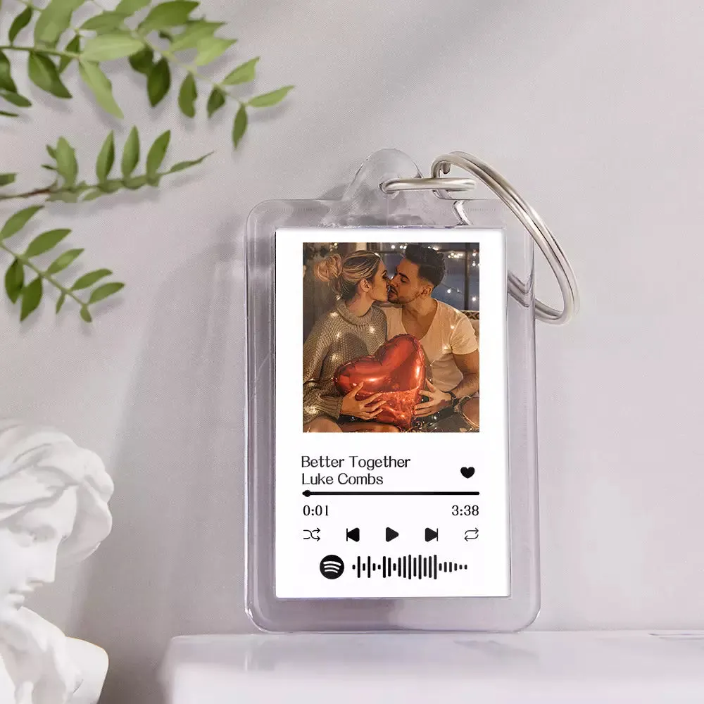 Gift For Lover Custom Spotify Glass Code Keychain 14 Colors Available