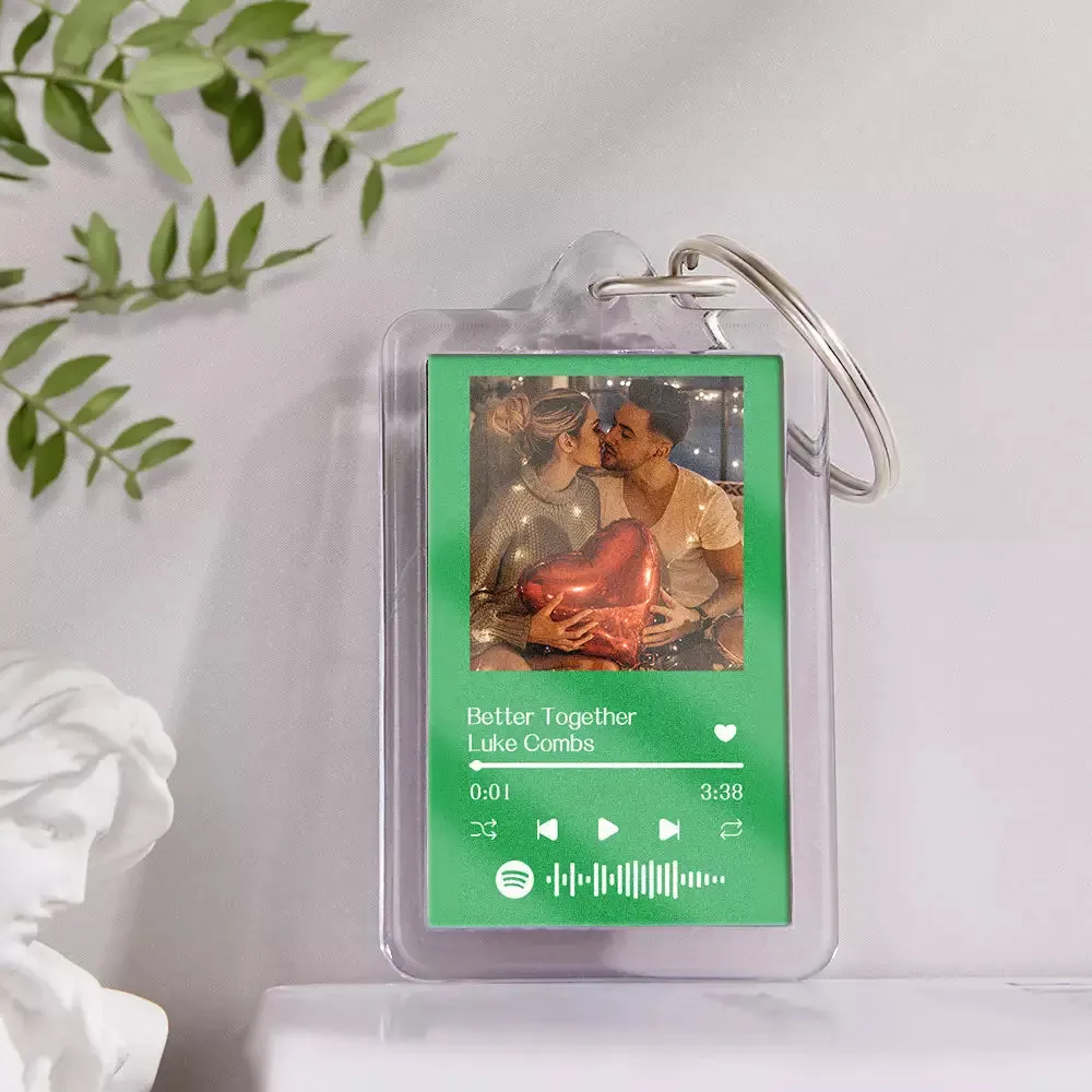 Gift For Lover Custom Spotify Glass Code Keychain 14 Colors Available