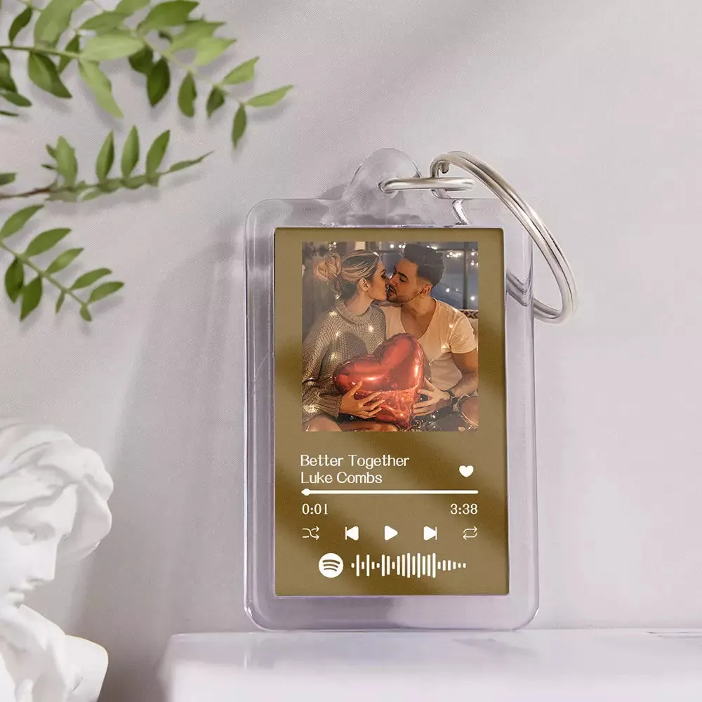 Gift For Lover Custom Spotify Glass Code Keychain 14 Colors Available