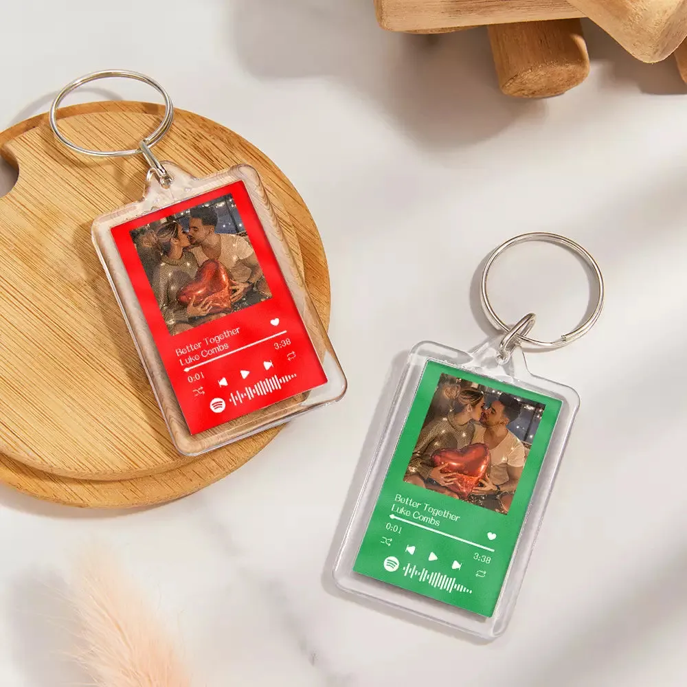 Gift For Lover Custom Spotify Glass Code Keychain 14 Colors Available