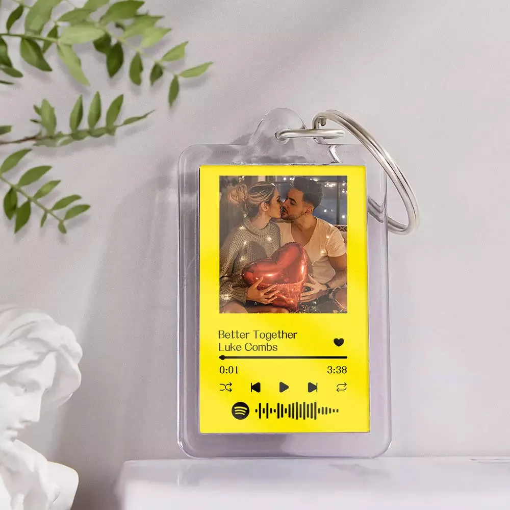 Gift For Lover Custom Spotify Glass Code Keychain 14 Colors Available