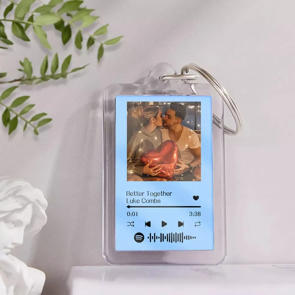 Gift For Lover Custom Spotify Glass Code Keychain 14 Colors Available